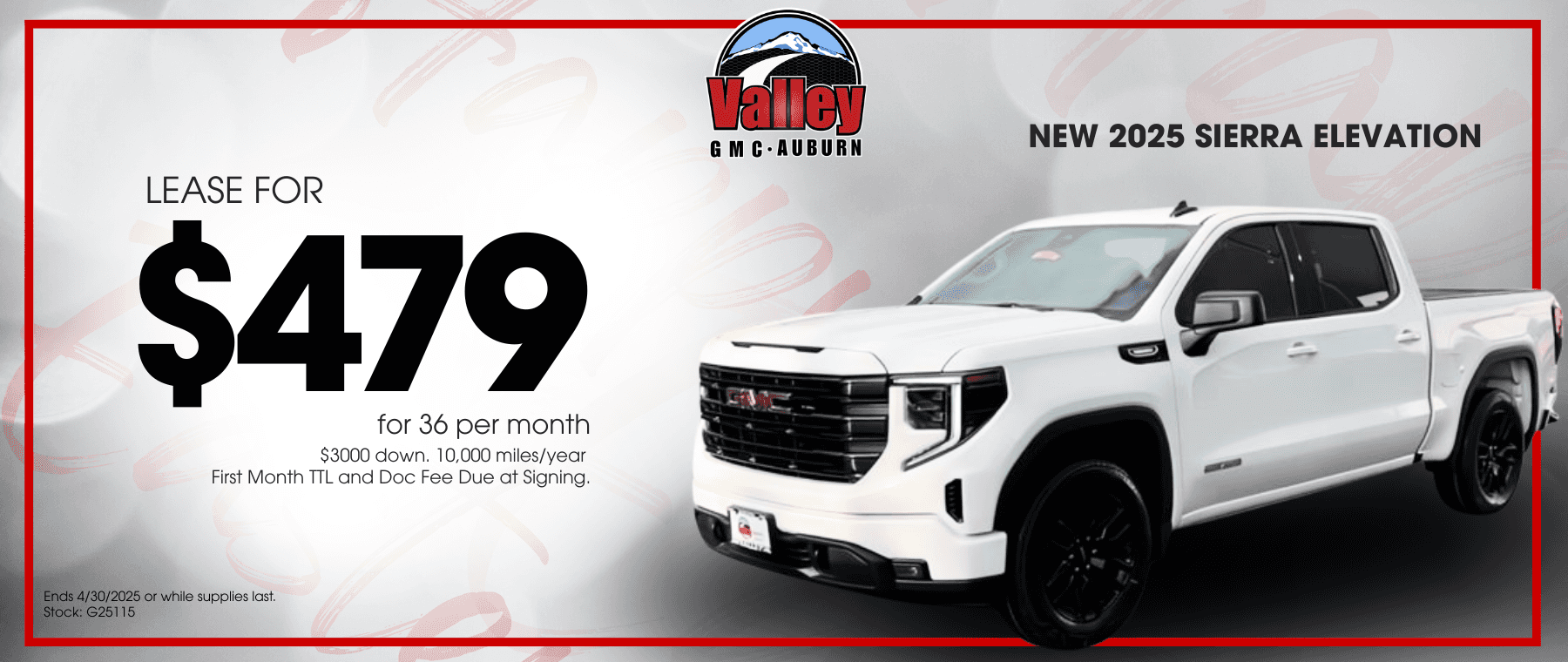 New 2025 GMC Sierra Lease Special