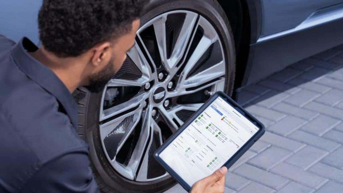 Tire check at Valley GMC Quick Lube in Auburn