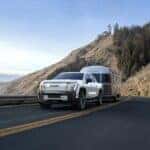 2025 GMC Sierra EV Denali towing an Airstream
