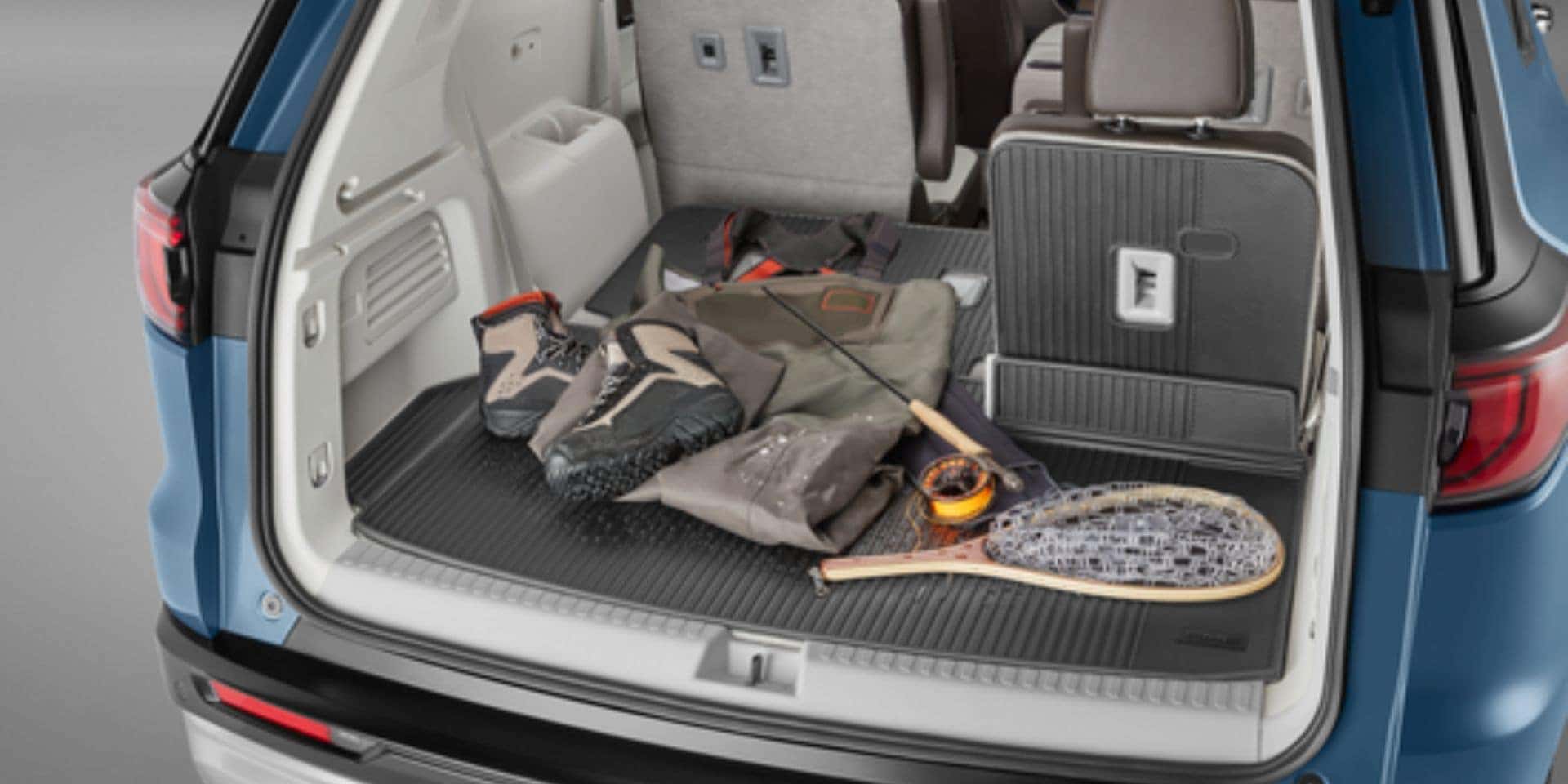integrated floor mat trunk protectors to protect your car from mud and dirt after fishing or camping. A great gift idea from Valley GMC in Auburn
