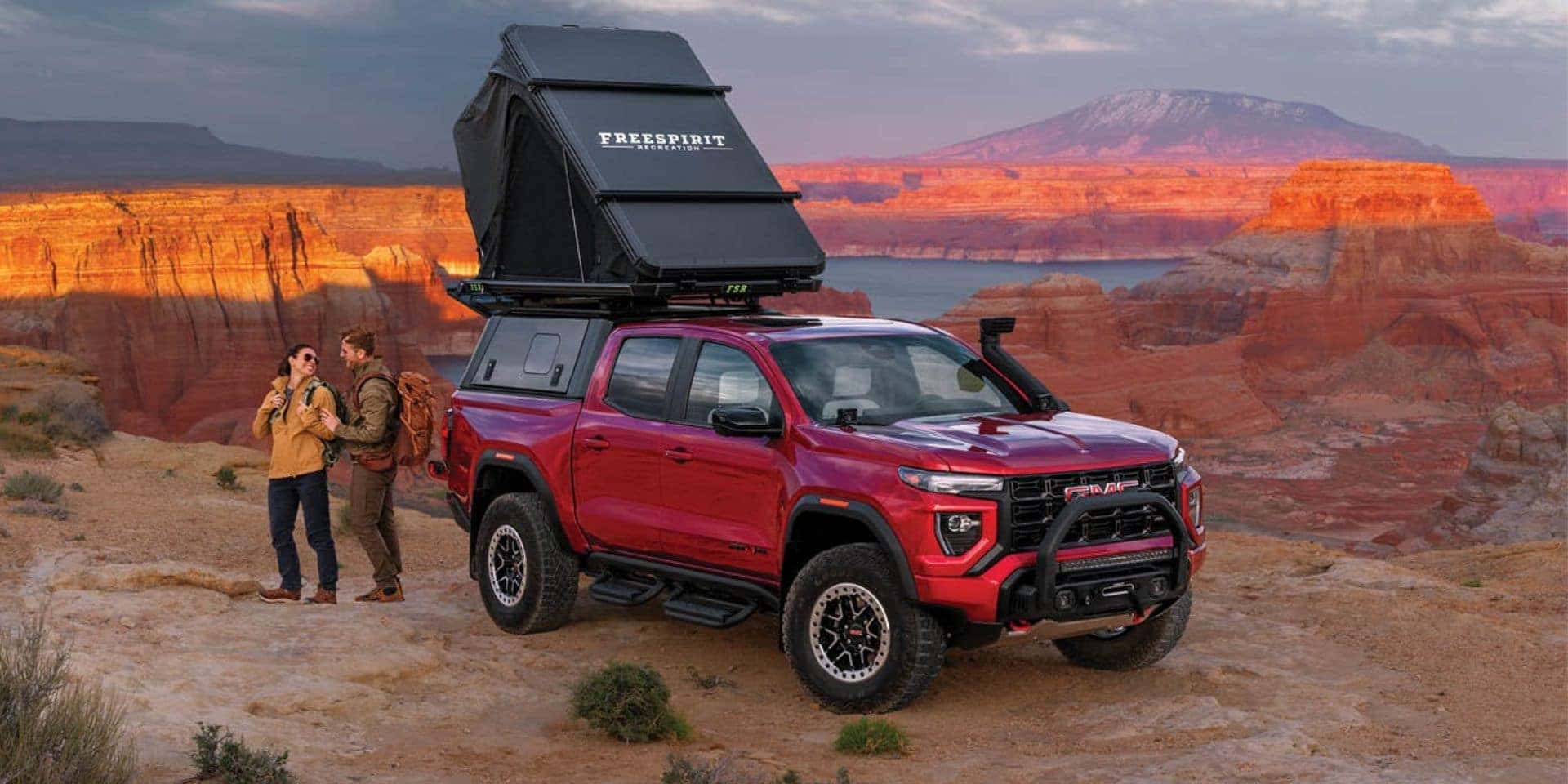 Collapsible truck tent for travel on a GMC canyon AT4 at valley gmc in auburn wa