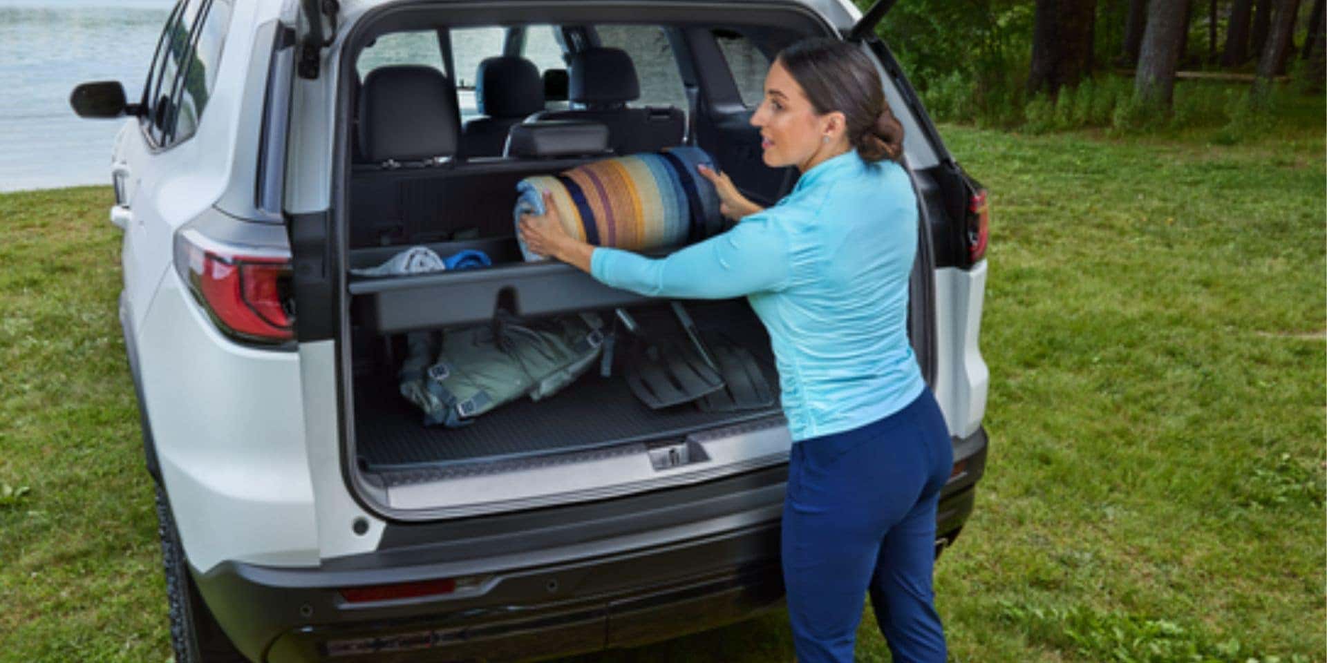 Powered car cooler for truck or suv in a GMC Acadia. Portable refrigerator cooler available at Valley GMC in Auburn.