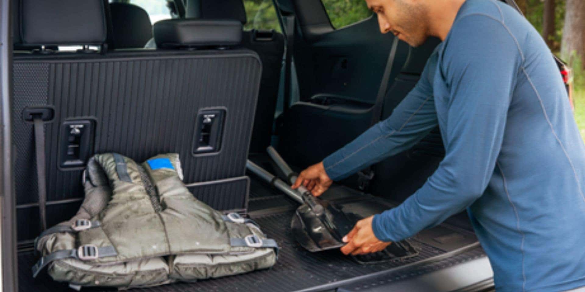 All-weather floor liners in a GMC Acadia protecting the cabin from fishing mud and trail dust in Auburn WA.