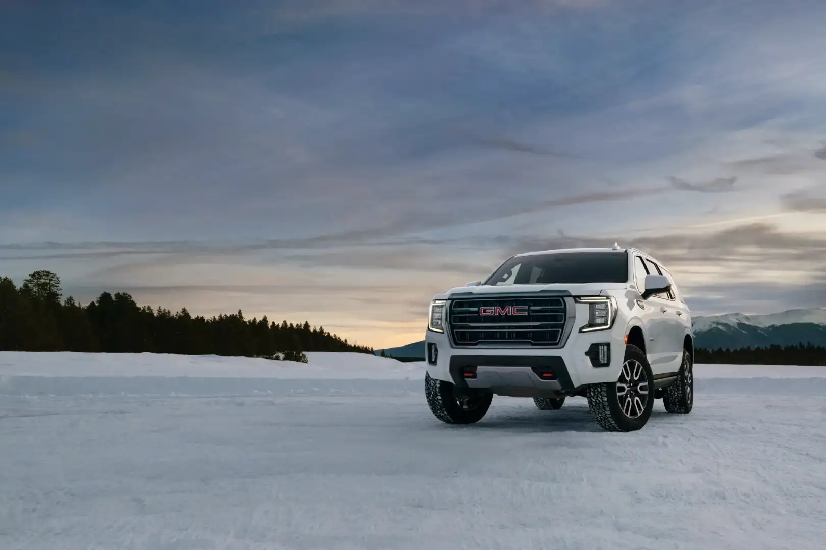 2023 GMC Yukon parked on snow