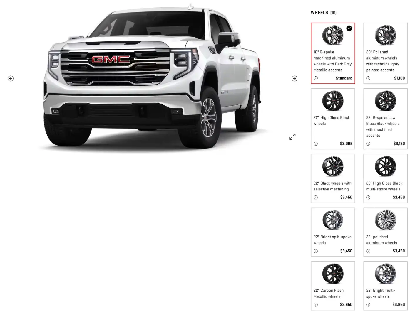 2026 GMC Sierra Truck wheel options