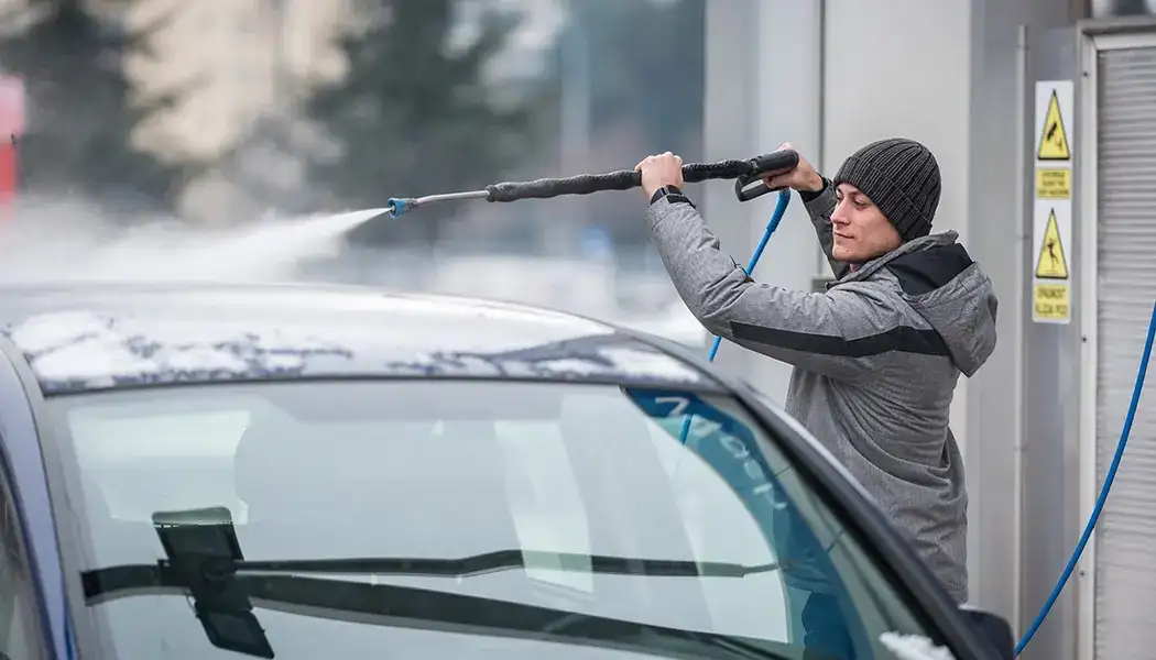 Washing a Car in Winter