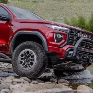 2026 GMC Canyon Volcanic Red Tintcoat off road suspension