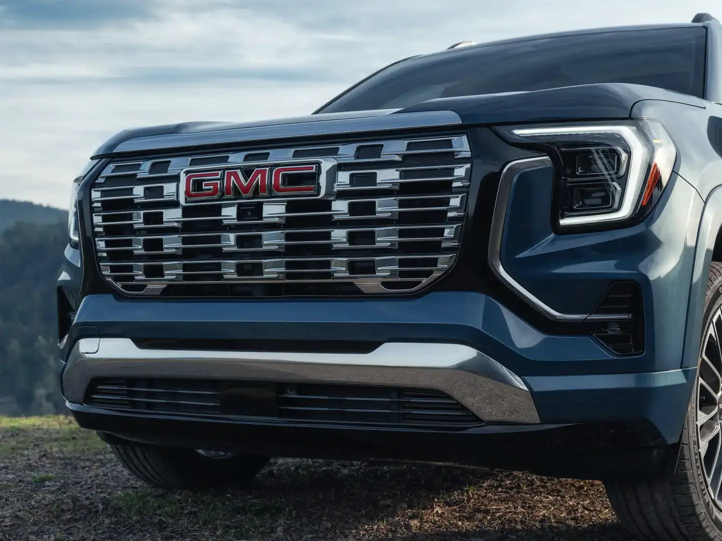 2026 GMC Terrain Denali view of the grille and headlights