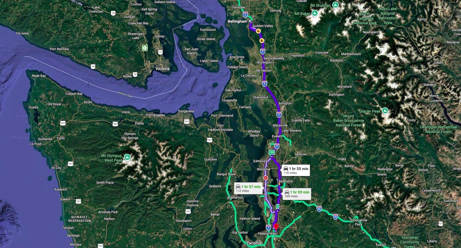 Directions from the Bellingham to Valley GMC