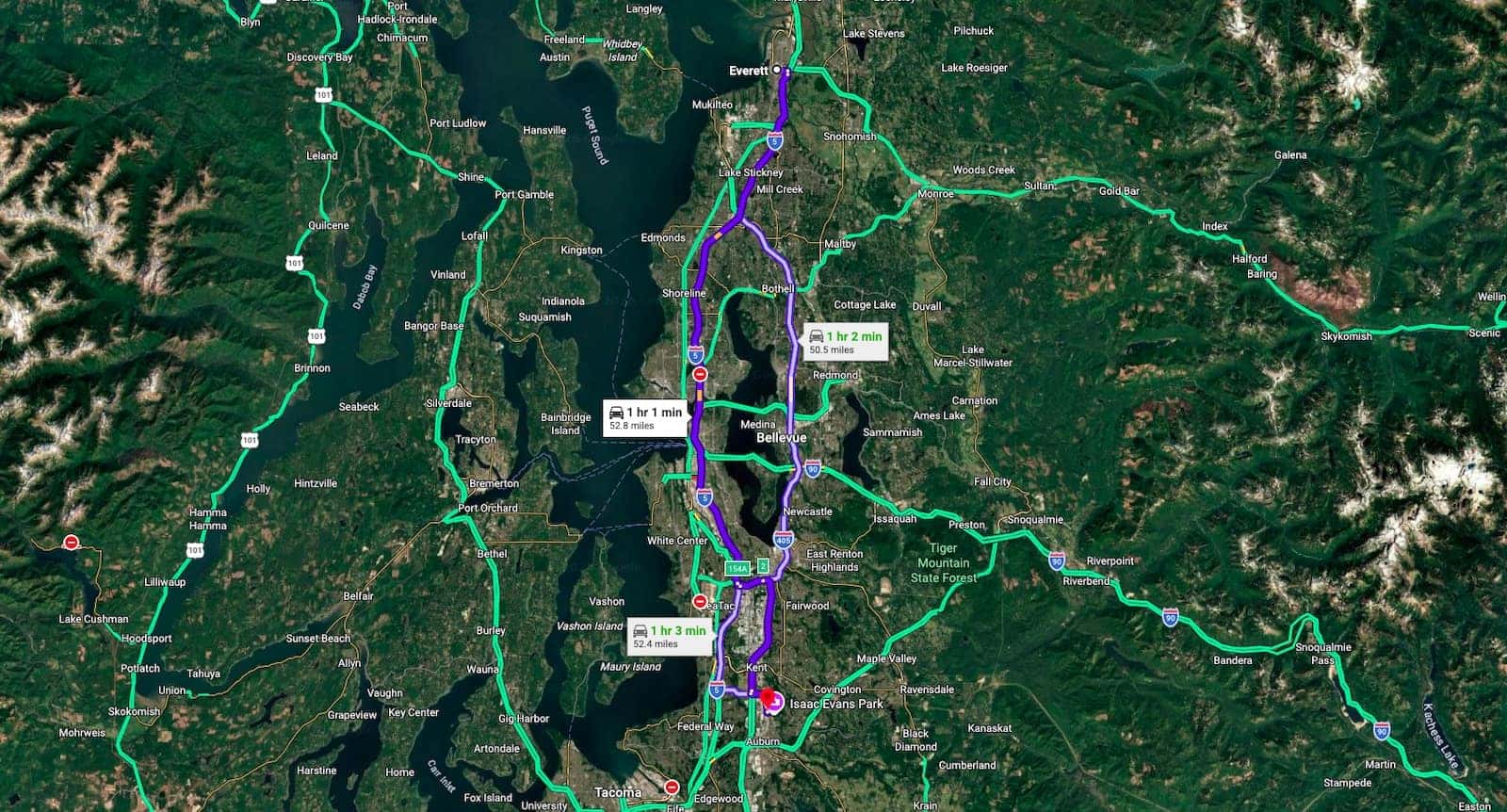 Directions from the Everett to Valley GMC