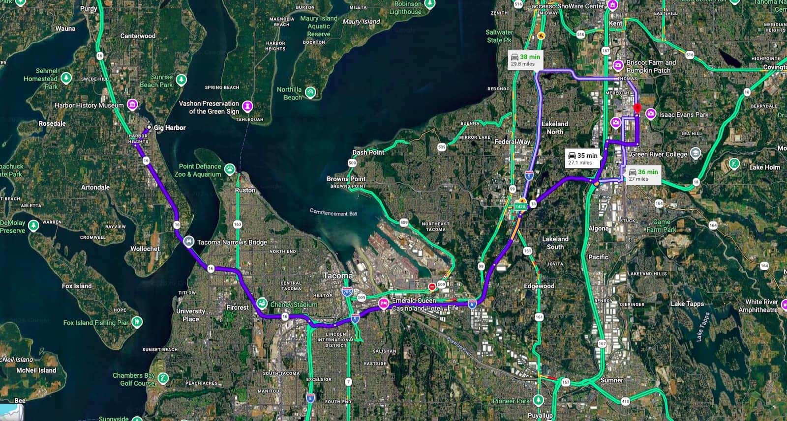 Directions from the Gig Harbor to Valley GMC