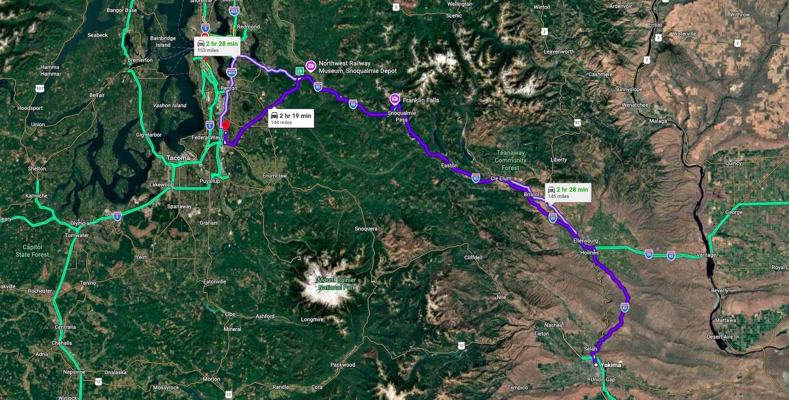 Directions from Yakima to Valley GMC