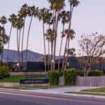 The Beautiful Advanced Design Pasadena Studio's Building, With A Few Palm Trees In Front
