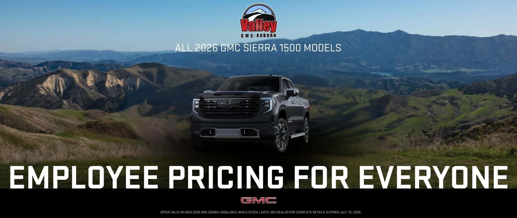 July Employee Pricing for Everyone on Sierra 1500