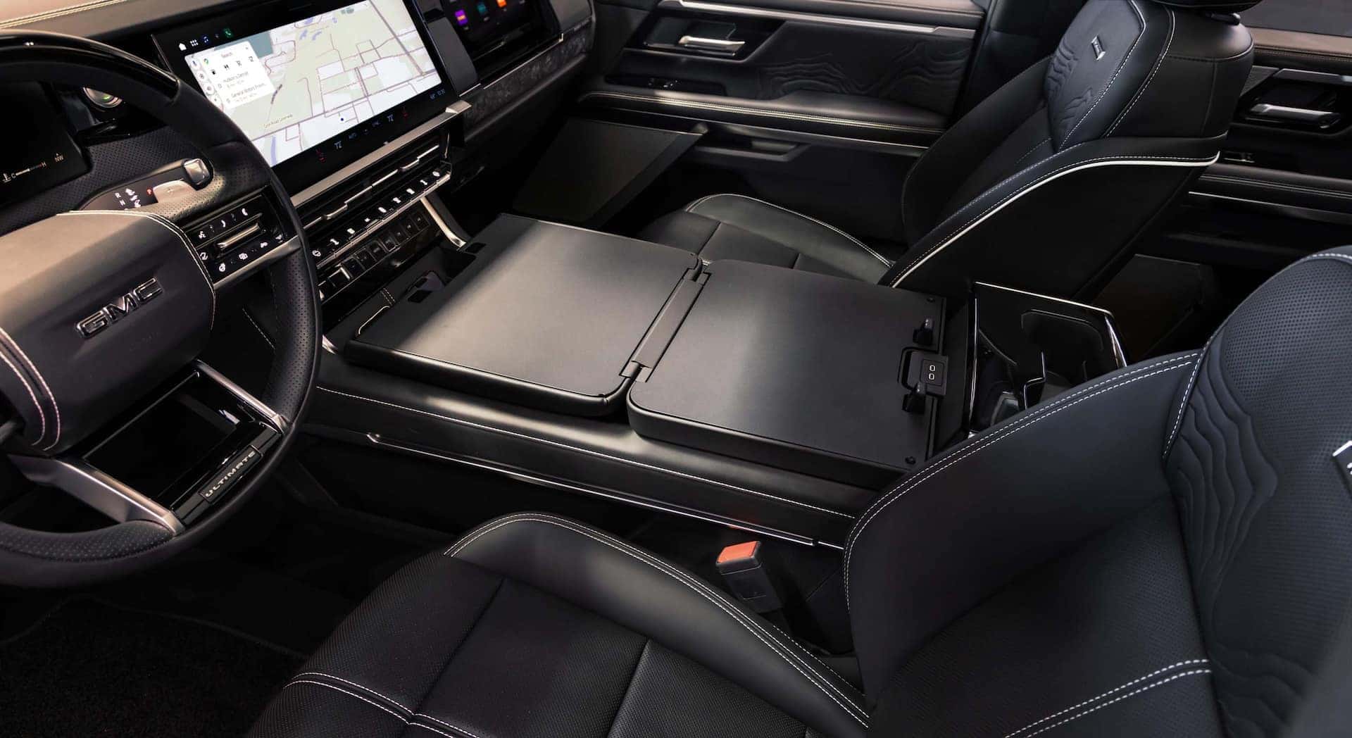 2027 GMC Sierra Denali Ultimate Center Console Flat Workspace