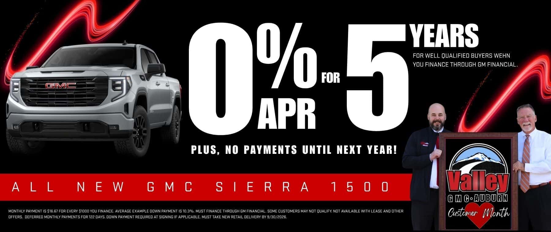 September Sierra 1500 Lease Deal Offer