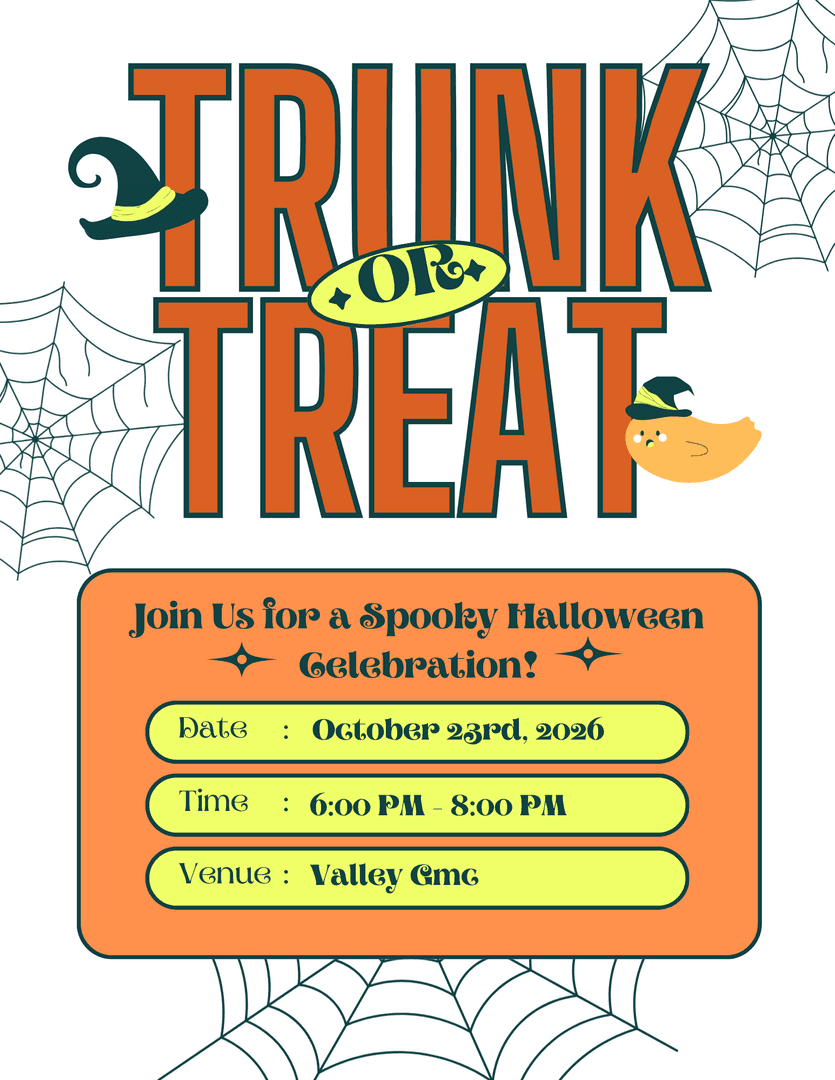 Trunk or Treat Invitation at Valley GMC