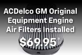 GM Original Equipment Engine Air Filters Installed