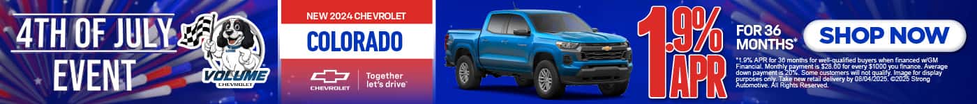 New 2024 Chevrolet Colorado 1.9% APR FOR 36 MOS*