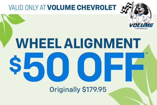 WHEEL ALIGNMENT "$50 OFF* Originally $179.95 "