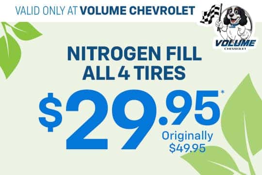 Nitrogen Fill All 4 tires "$29.95* Originally $49.95 "