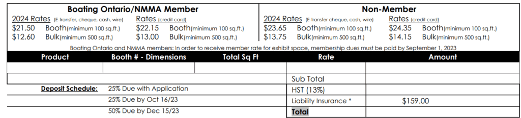 Boat Show Pricing